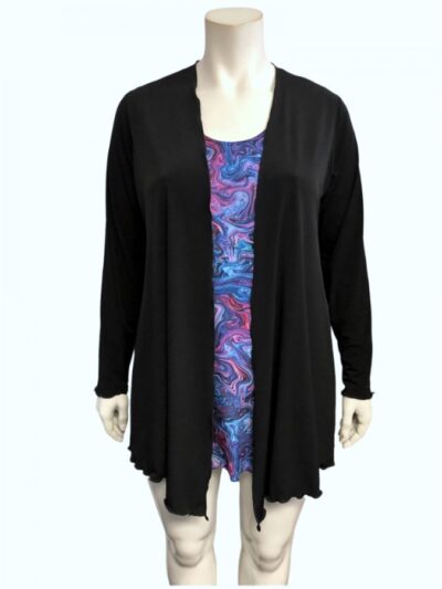 Black Plus size miracle point jacket with long sleeves