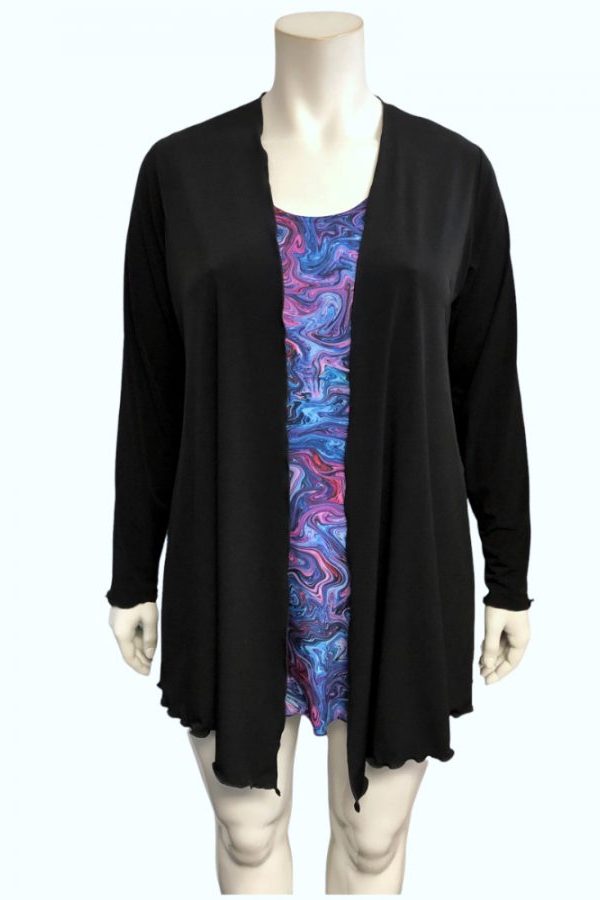 Black Plus size miracle point jacket with long sleeves
