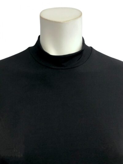 Black Polo neck plus size miracle shape top close up