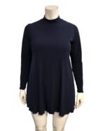 Navy Polo neck plus size miracle shape top