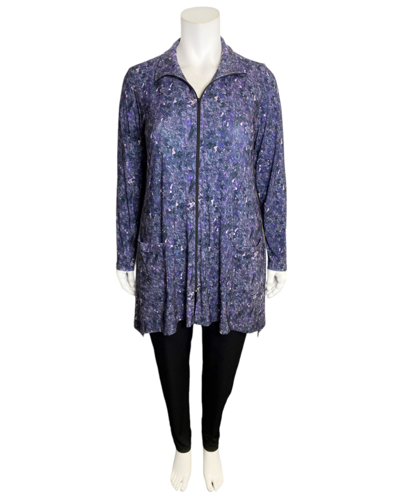 Hayley Joy – Miracle Point Zip Jacket – Purple Compose | REAL Plus Sizes